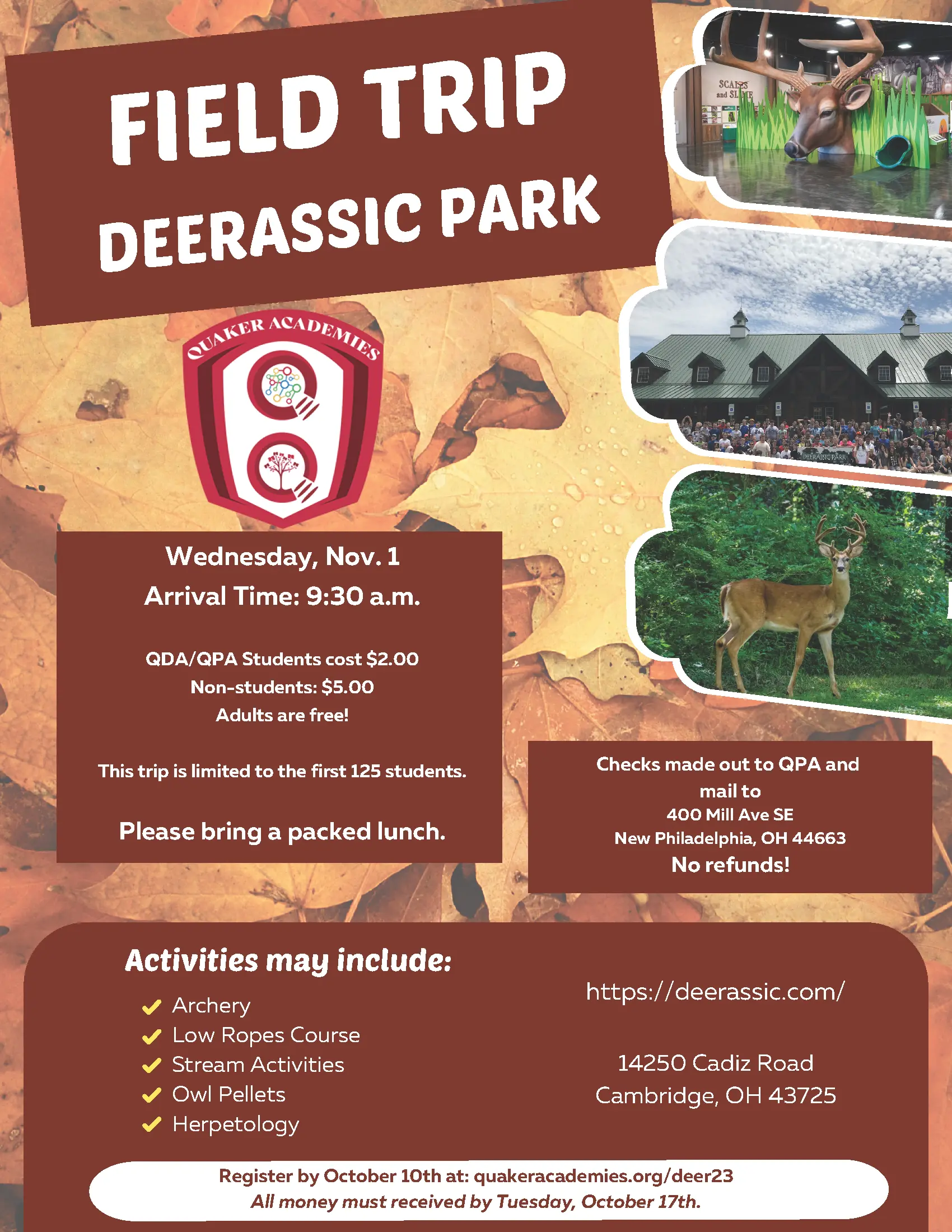 Deerassic Park Field Trip Flyer