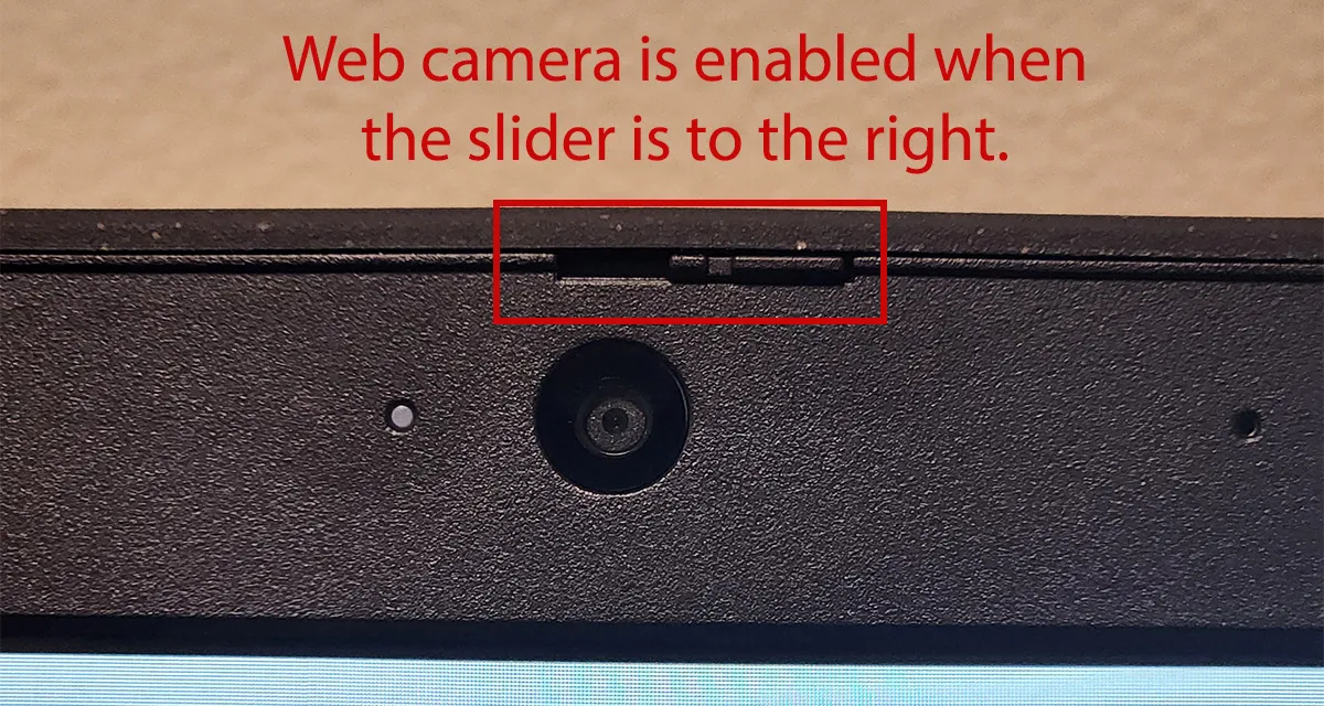 Web camera is enabled.